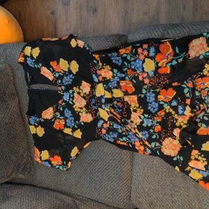 Black floral Romper dress